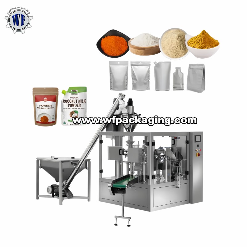 Rotary Premade Bag Packing Machine +Auger filler For Powder 