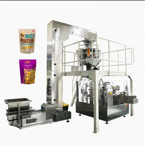 Rotary Premade Bag Packing Machine +Multihead weigher For pet food,nuts,coffee,etc.